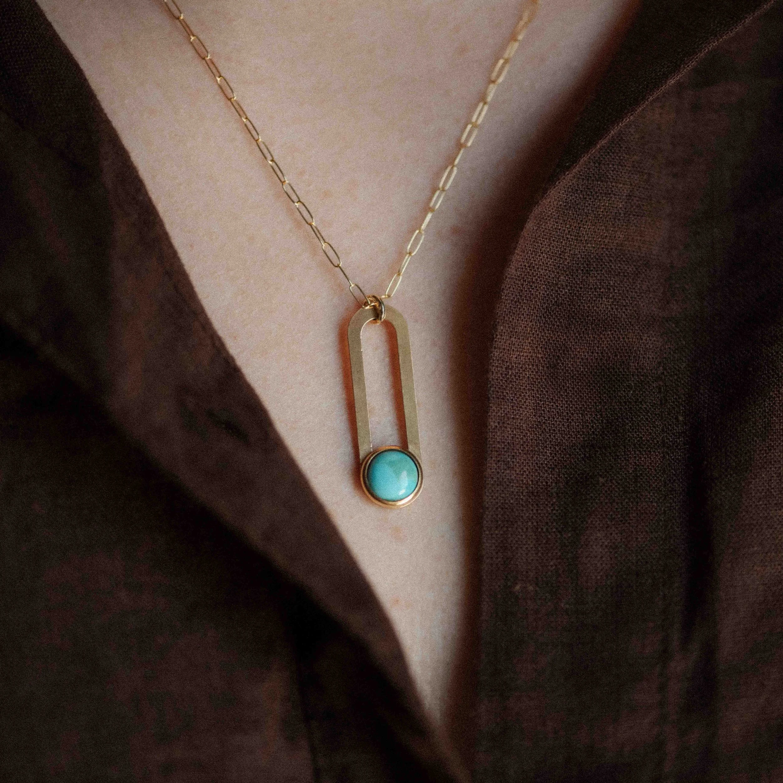 COMMONFORM_Modern Statement Gold Turquoise Necklace-84.jpg