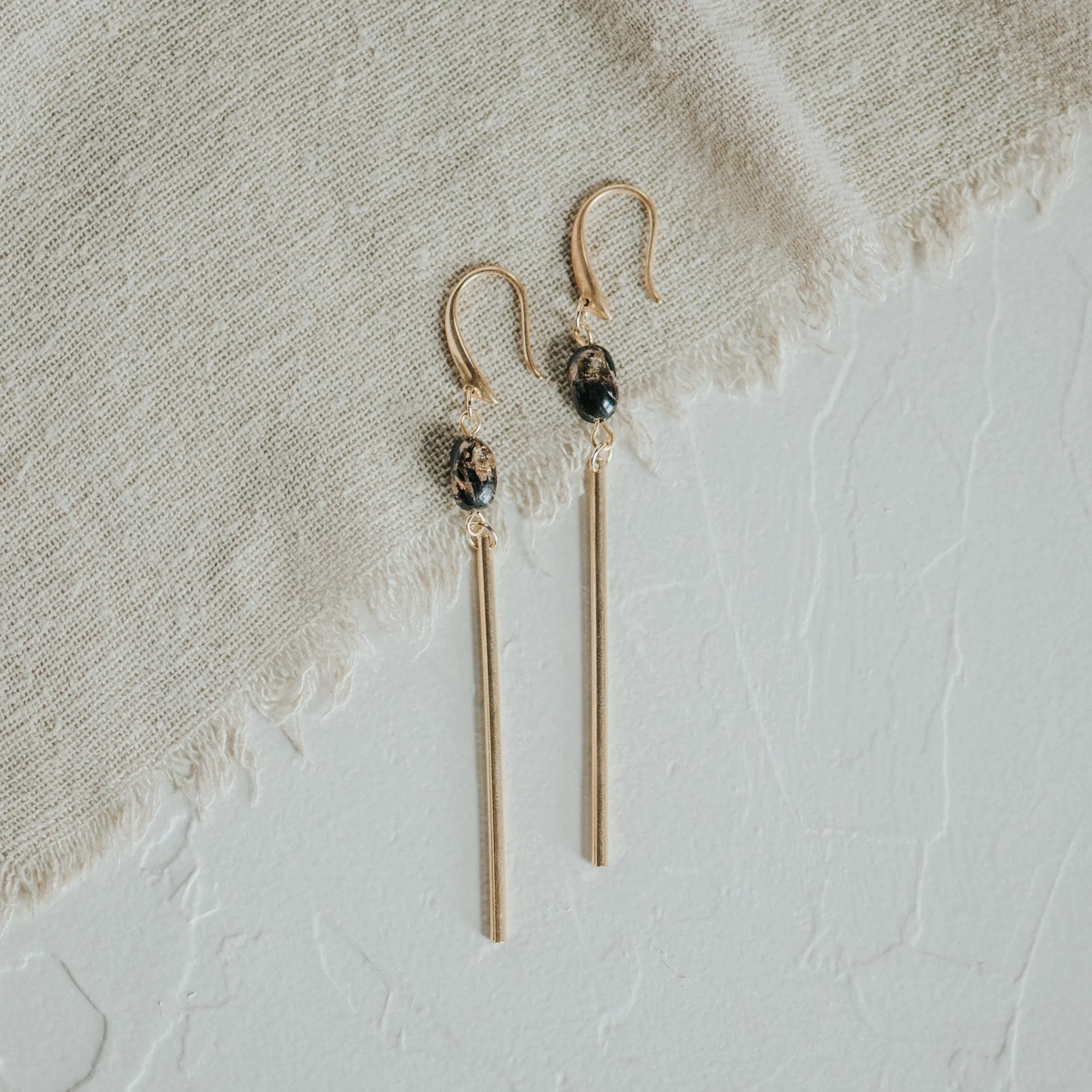 PASSERINE EARRINGS // COPPER-OBSIDIAN
