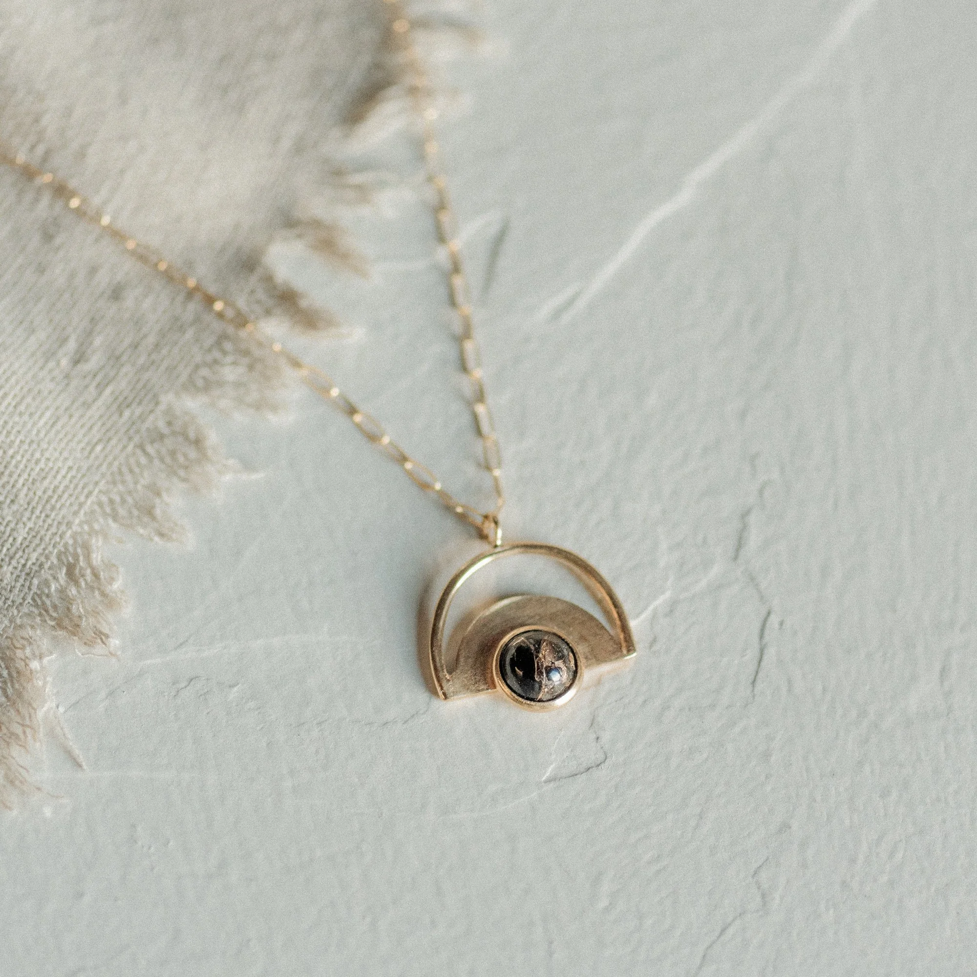 YUMA NECKLACE // COPPER OBSIDIAN // DEMI-FINE GOLD