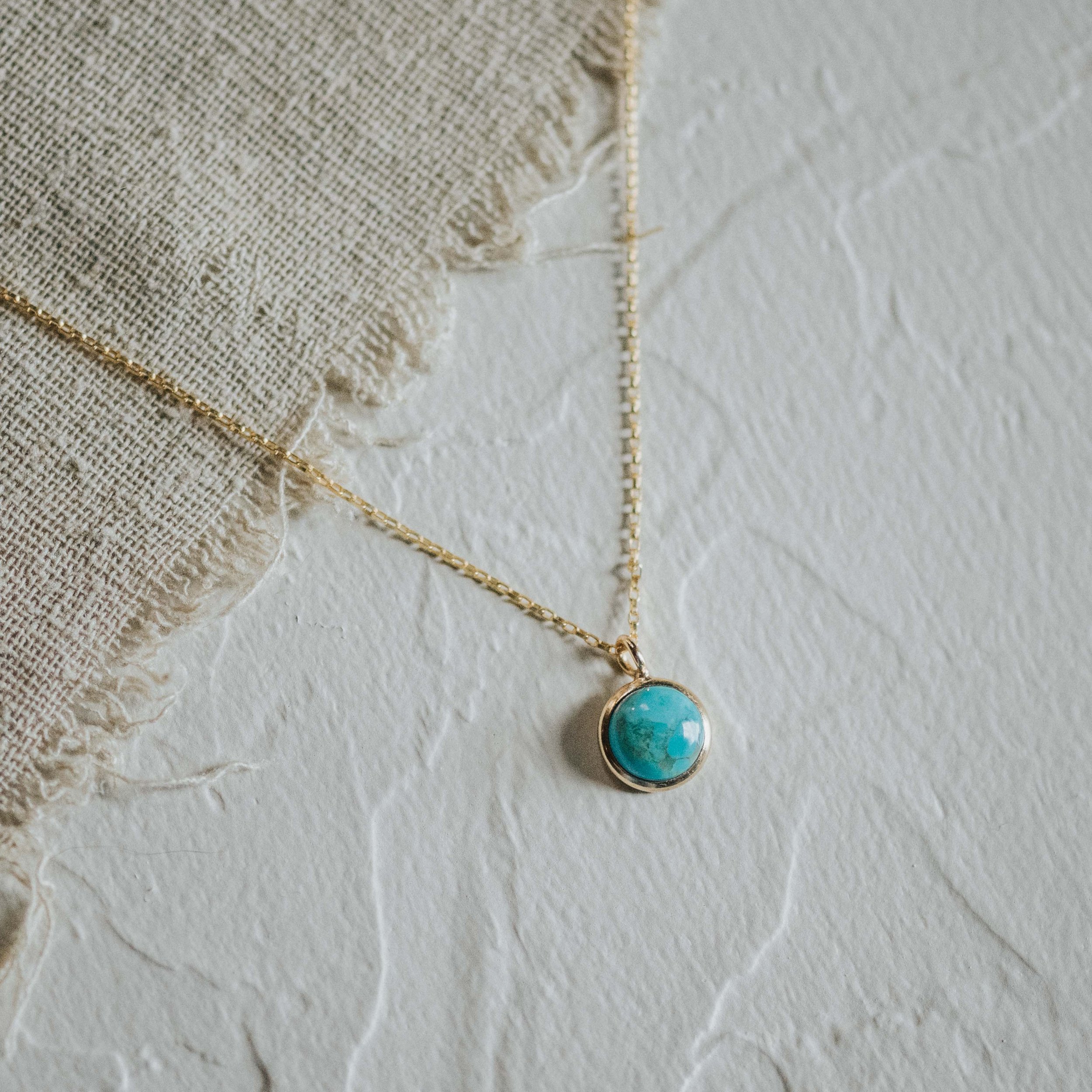 HYALITE NECKLACE // TURQUOISE // DEMI-FINE GOLD