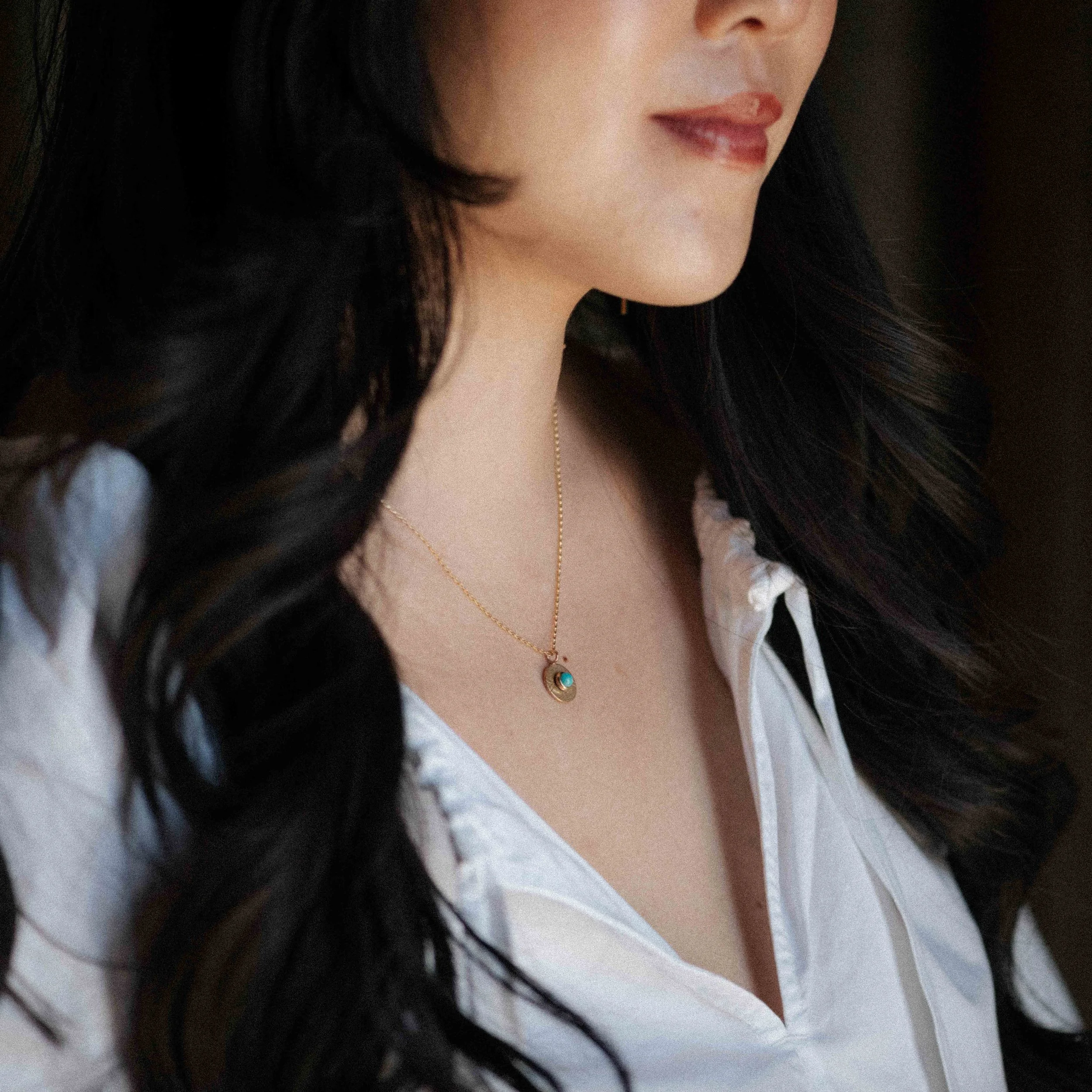 COMMONFORM_Modern Statement Gold Turquoise Necklace-81.jpg