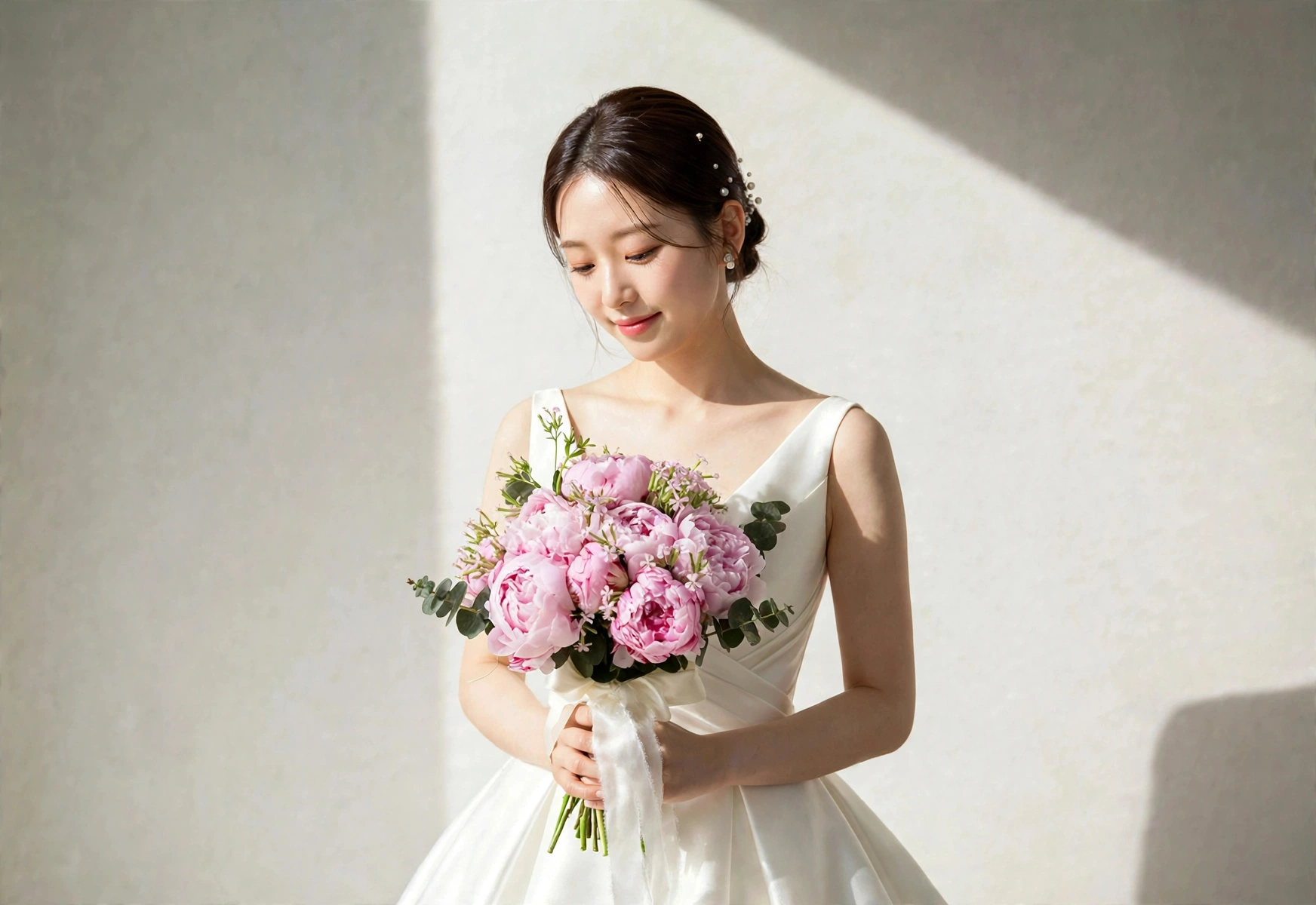  Pink Peony - Garden Style Bridal Bouquet 