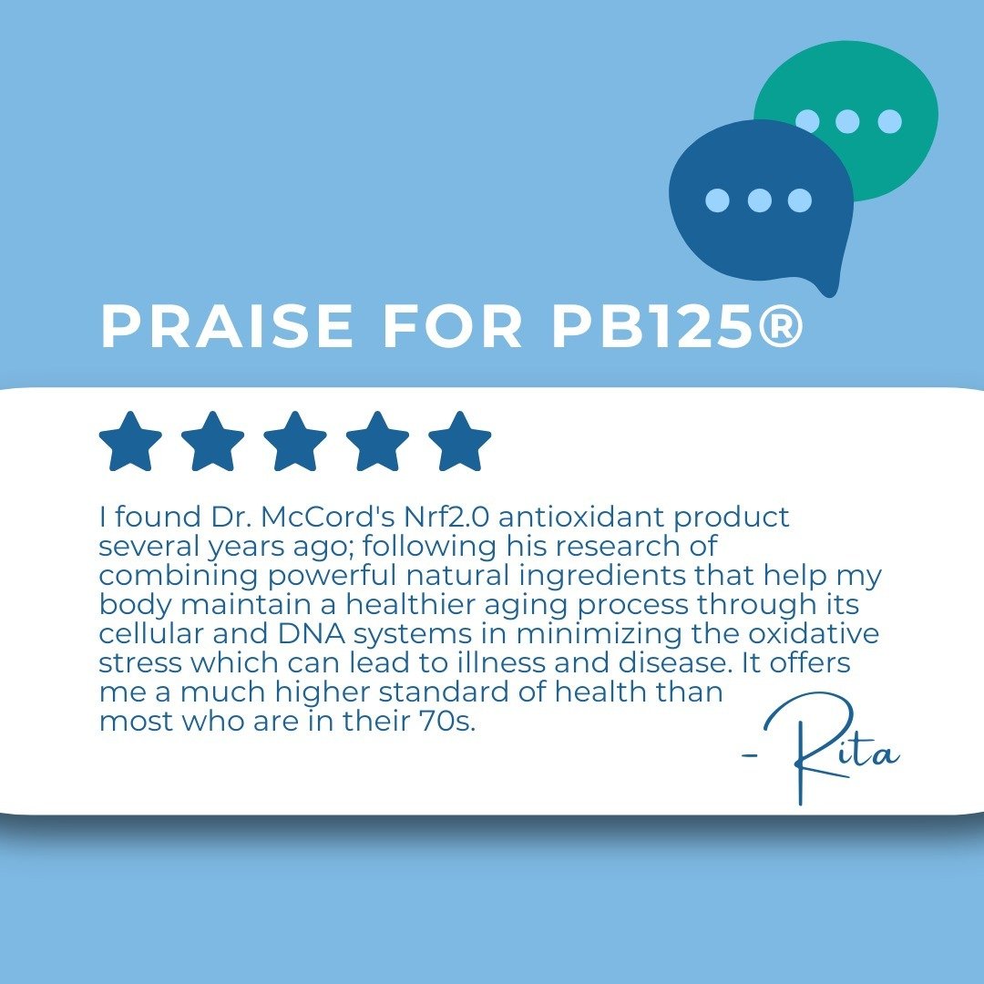 From supporting your cellular health to promoting a vibrant aging process, PB125&reg; is here to help you feel your best every day.

Thank you, Rita, for sharing your incredible journey with us! We're so grateful to be part of your wellness routine.
