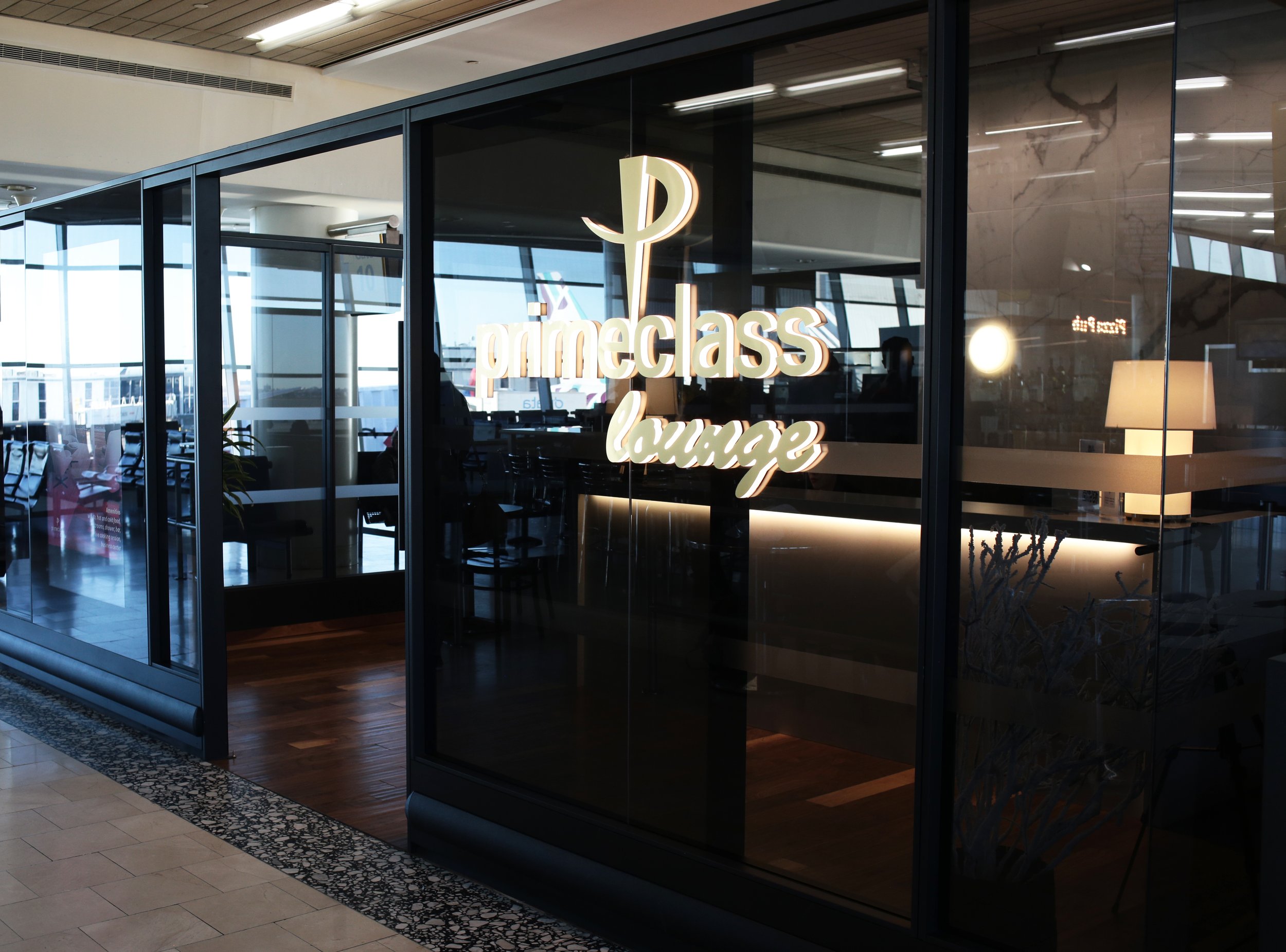 Primeclass Lounge Entrance Signage