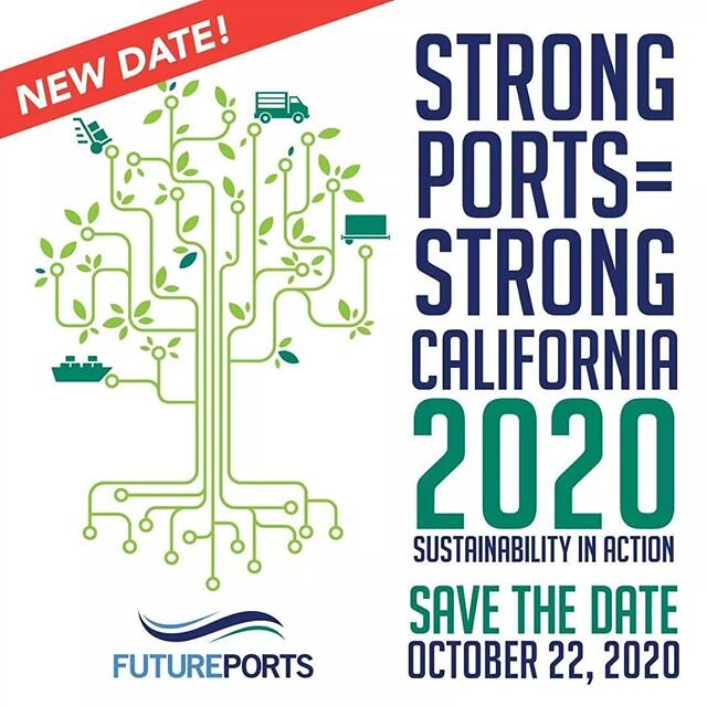 New Date, Same Great Conference!
Our annual Strong Ports=Strong California conference now has a new date - October 22, 2020. Sponsorships are now open, visit our website! (link in bio)