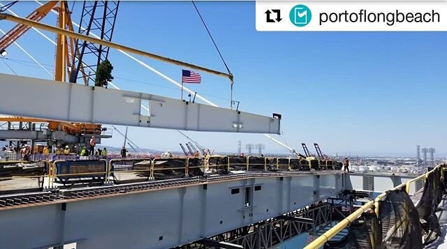 Congratulations @portoflongbeach on this huge milestone! 🏗🌁 #Repost @portoflongbeach (@get_repost)
・・・
Two years ago construction began on the main span of the Gerald Desmond Bridge Replacement Project. Today crews carefully lifted and connected in