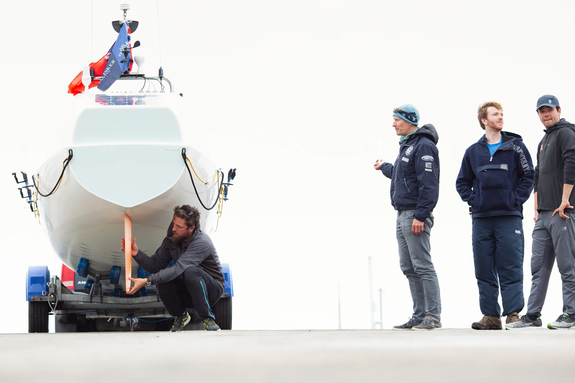 Launching with the rudder fitted