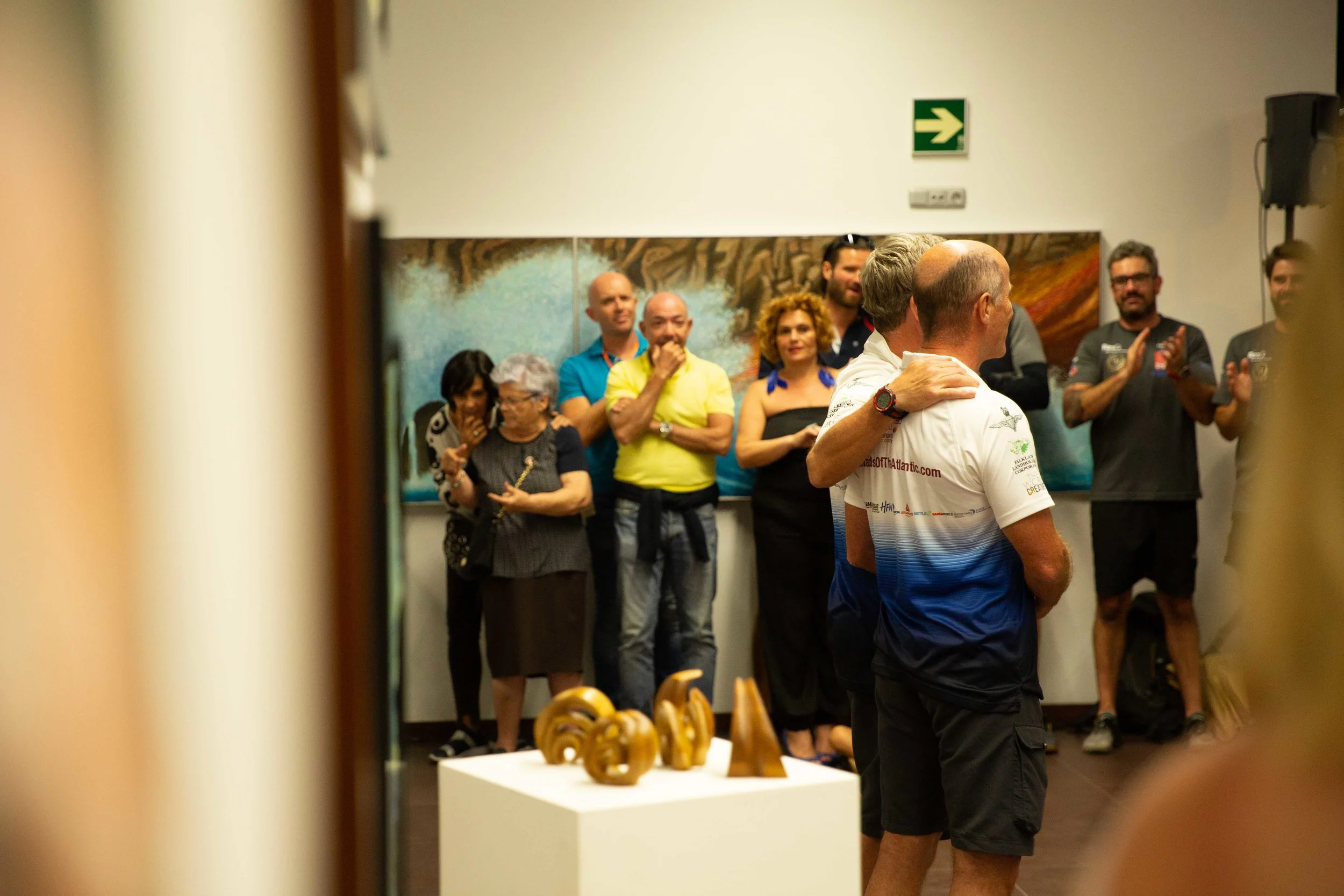 The gorgeous Grandads of the Atlantic receiving their talisman and good wishes for the row from the artist community in La Gomera.