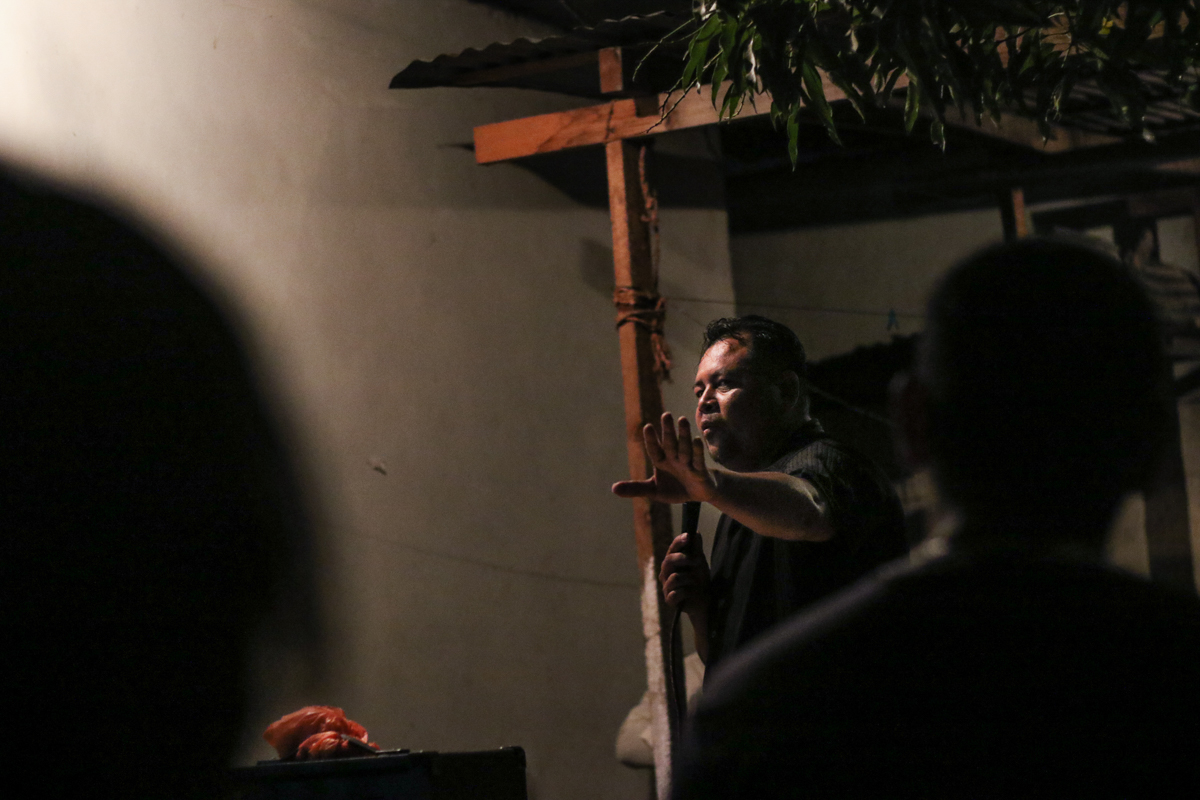 Daniel Pacheco, an evangelical pastor, preaches in San Pedro Sula, Honduras