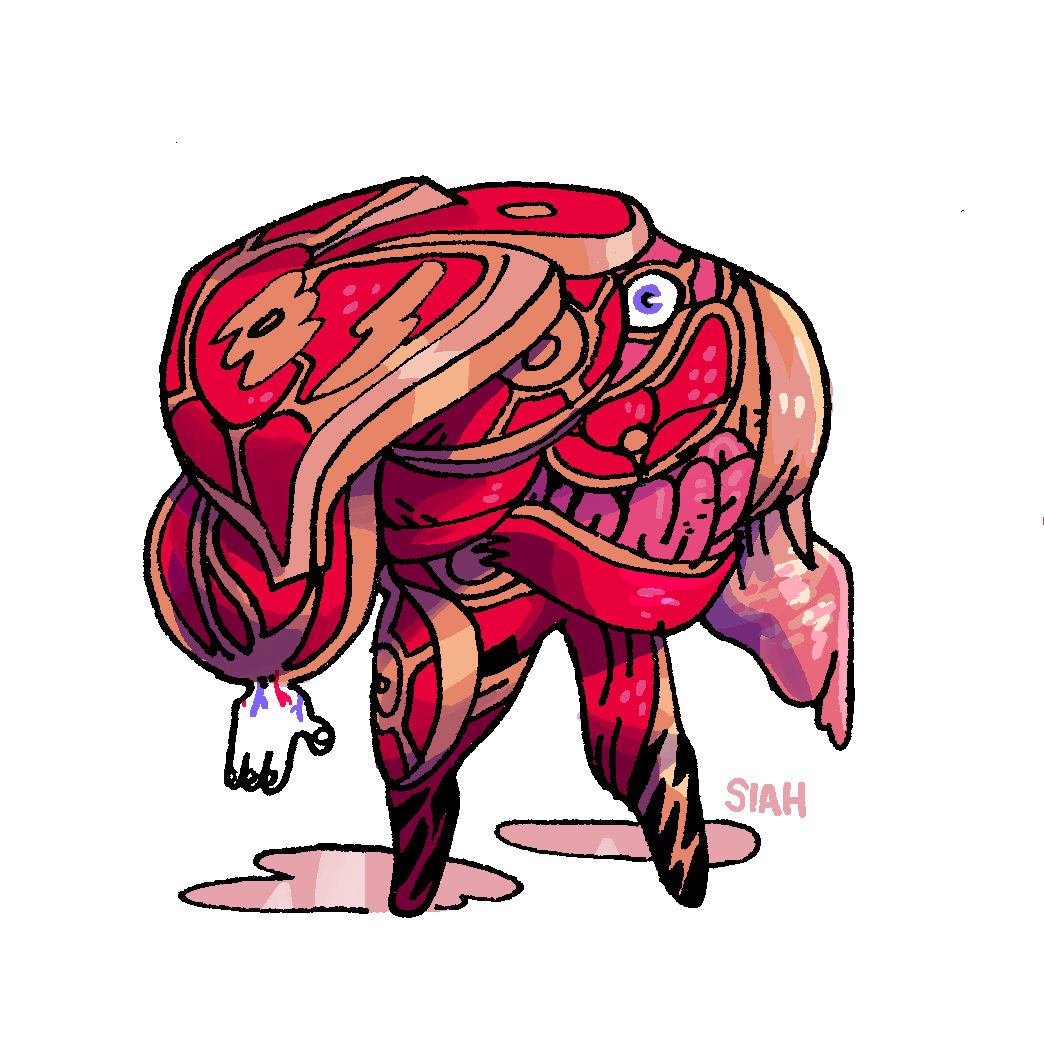 Meat monster design, Adventure Zone: Murder On The Rockport Limited fanart, 2017