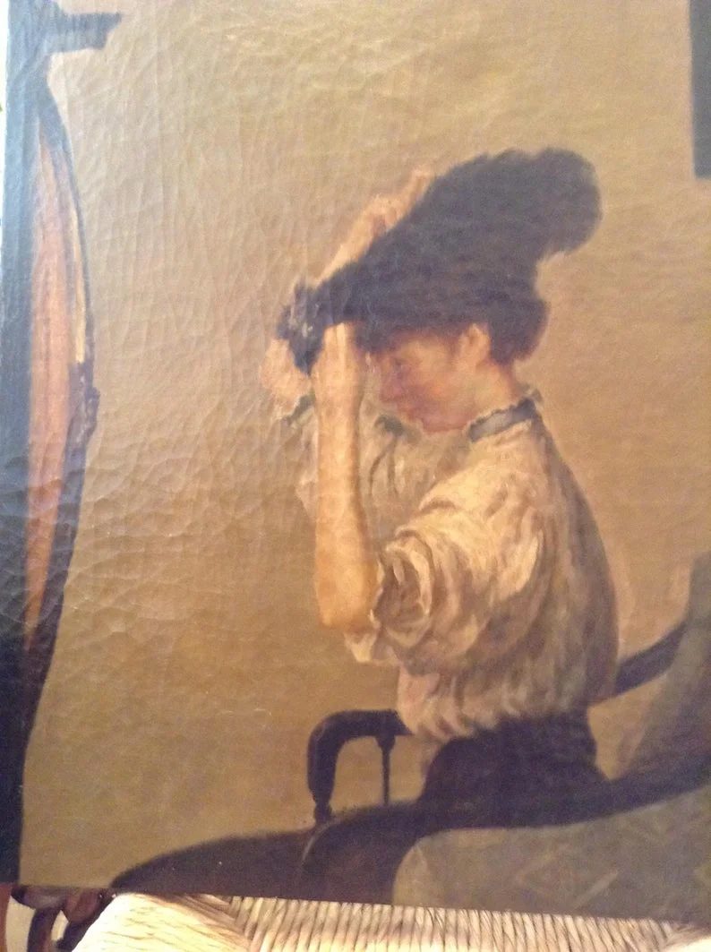 Vintage Original Oil on Canvas Portrait of a Lady from the 1980s - $185