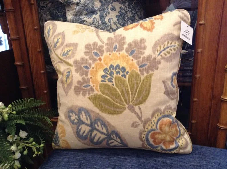 Custom Decorative Designer Pillows with Floral Print - $85