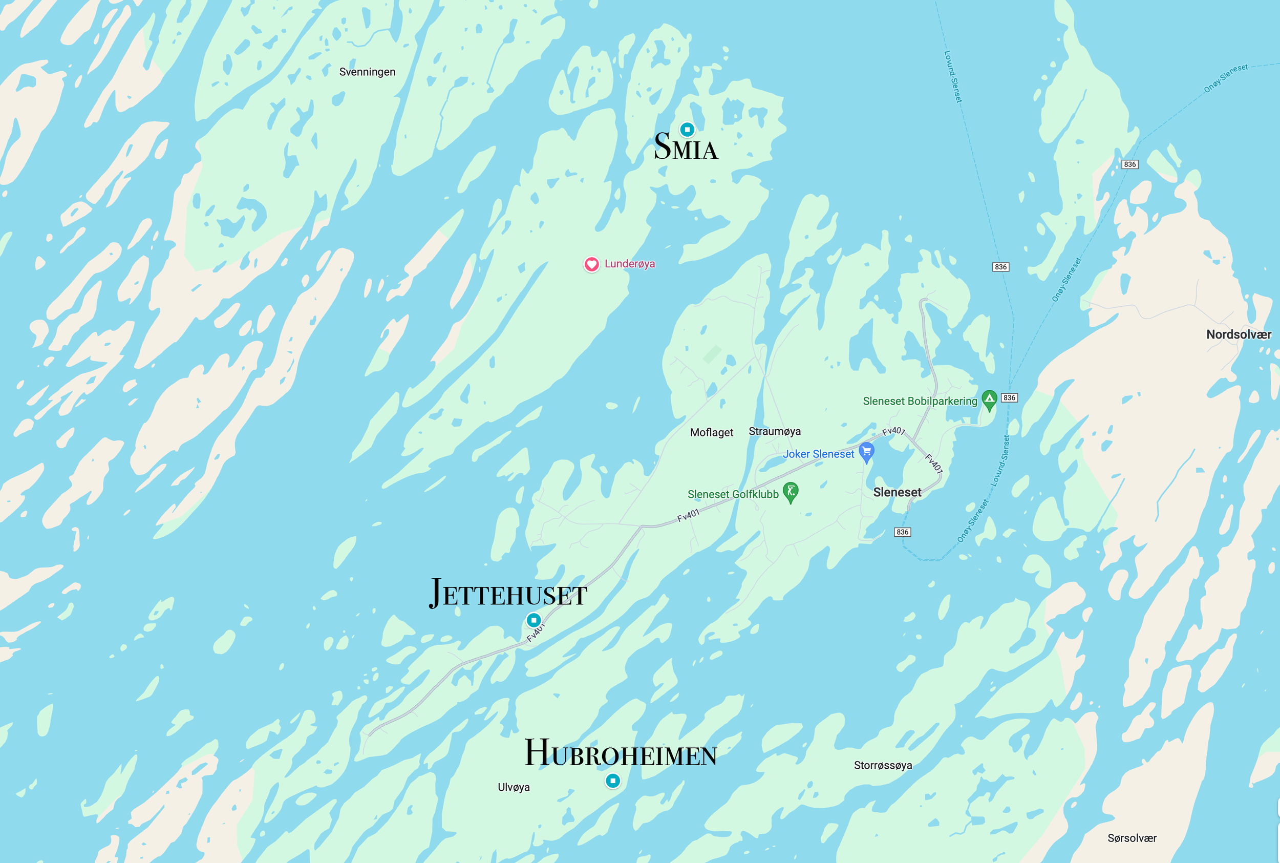 Her er vi og Solværøyan.