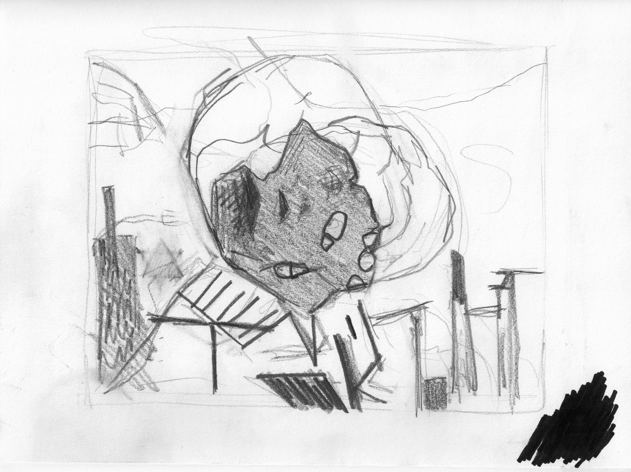 "Study for 'I Forgot There Was Such A Thing Called Sleep'"