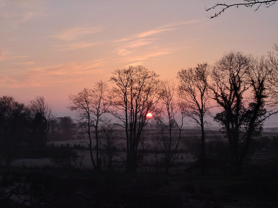 very early morning sunrise