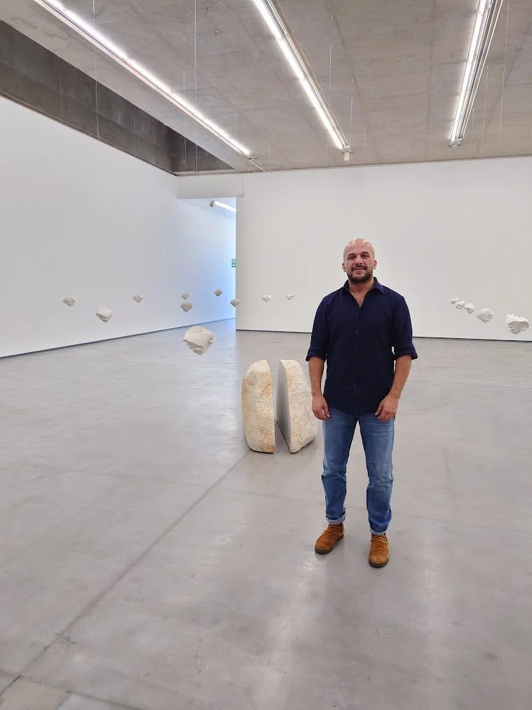 Khaled with his installation work "The Shake".