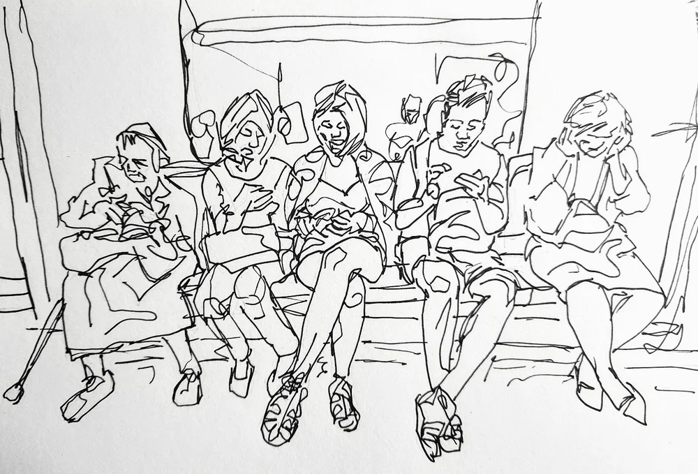 Sketchings - 'on the tube'