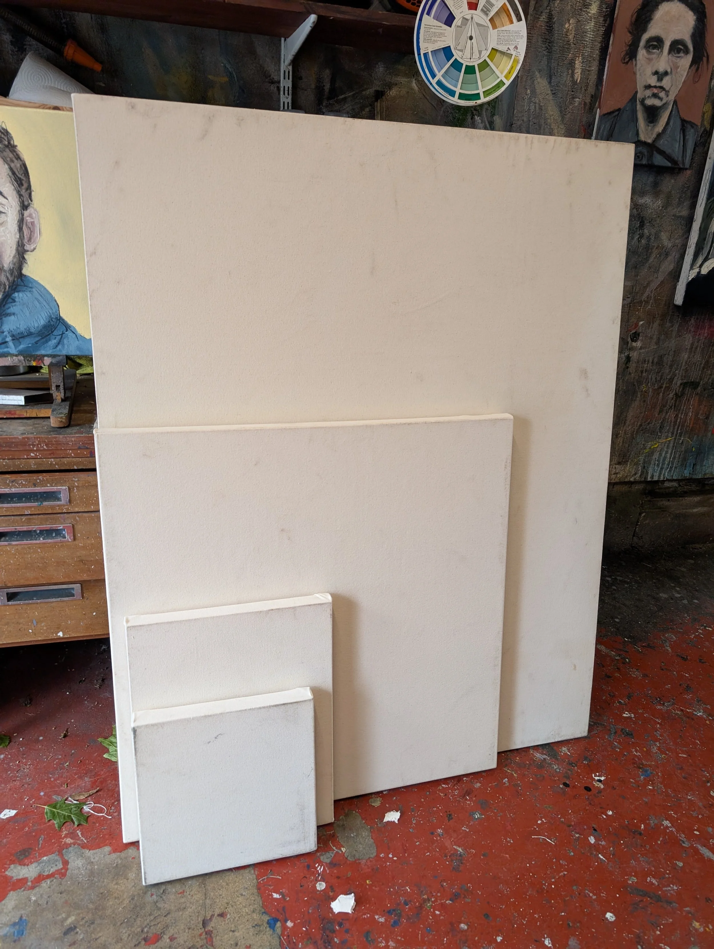 Fresh Canvases stretched and ready to go