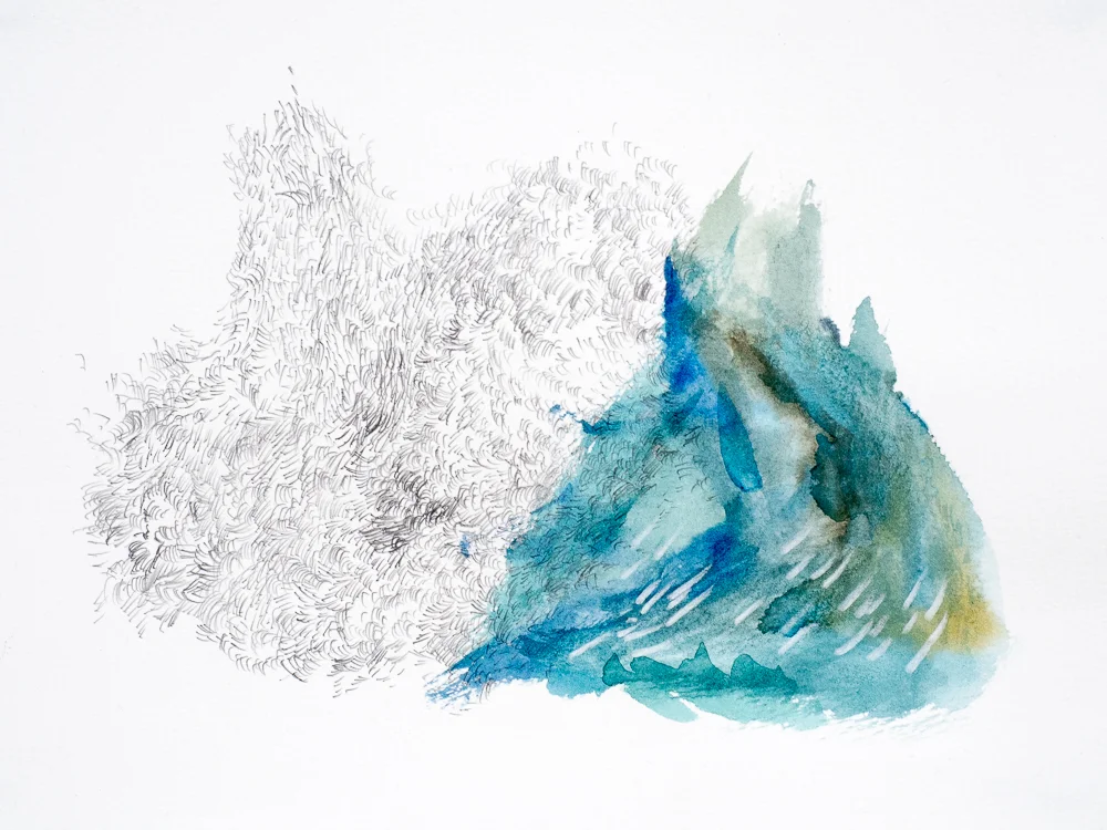  After After Turner  series #35, 2017  Pencil and watercolour on paper  20x27,5cm 