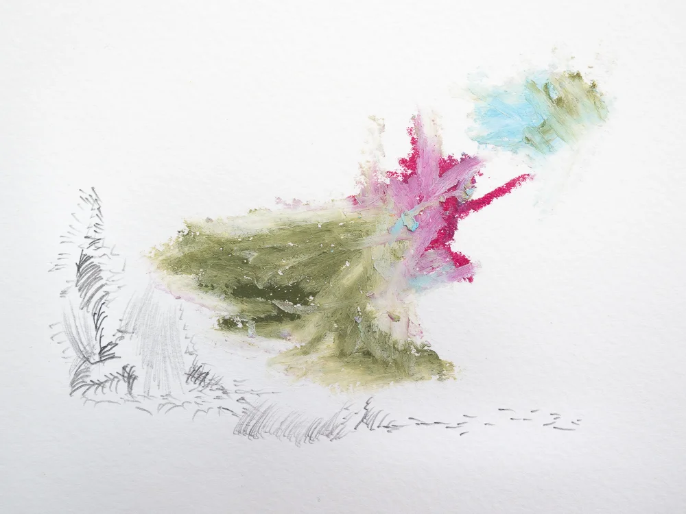  After After Turner series #31  Oil pastel and graphite on paper  10x16cm 