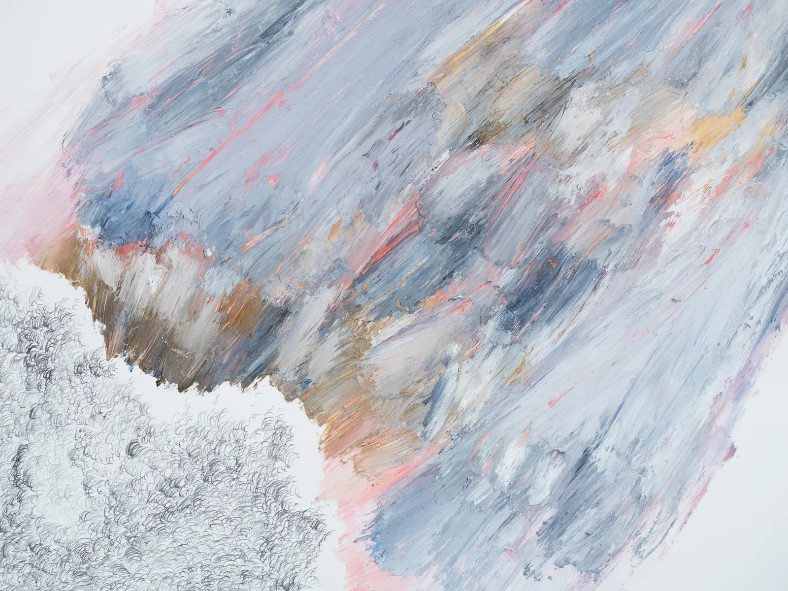   After After Turner  series #56, 2018 (Detail)  Graphite and oil on paper  59,4x84,1cm 