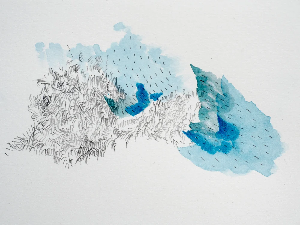   After After Turner  series #34, 2017  Pencil and watercolour on paper  20x27,5cm 