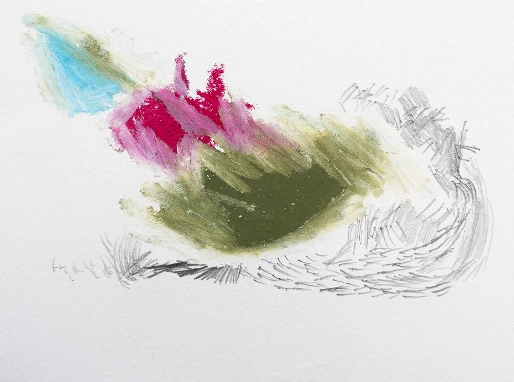  After After Turner series #29, 2014  Oil pastel and graphite on paper  15x18cm 