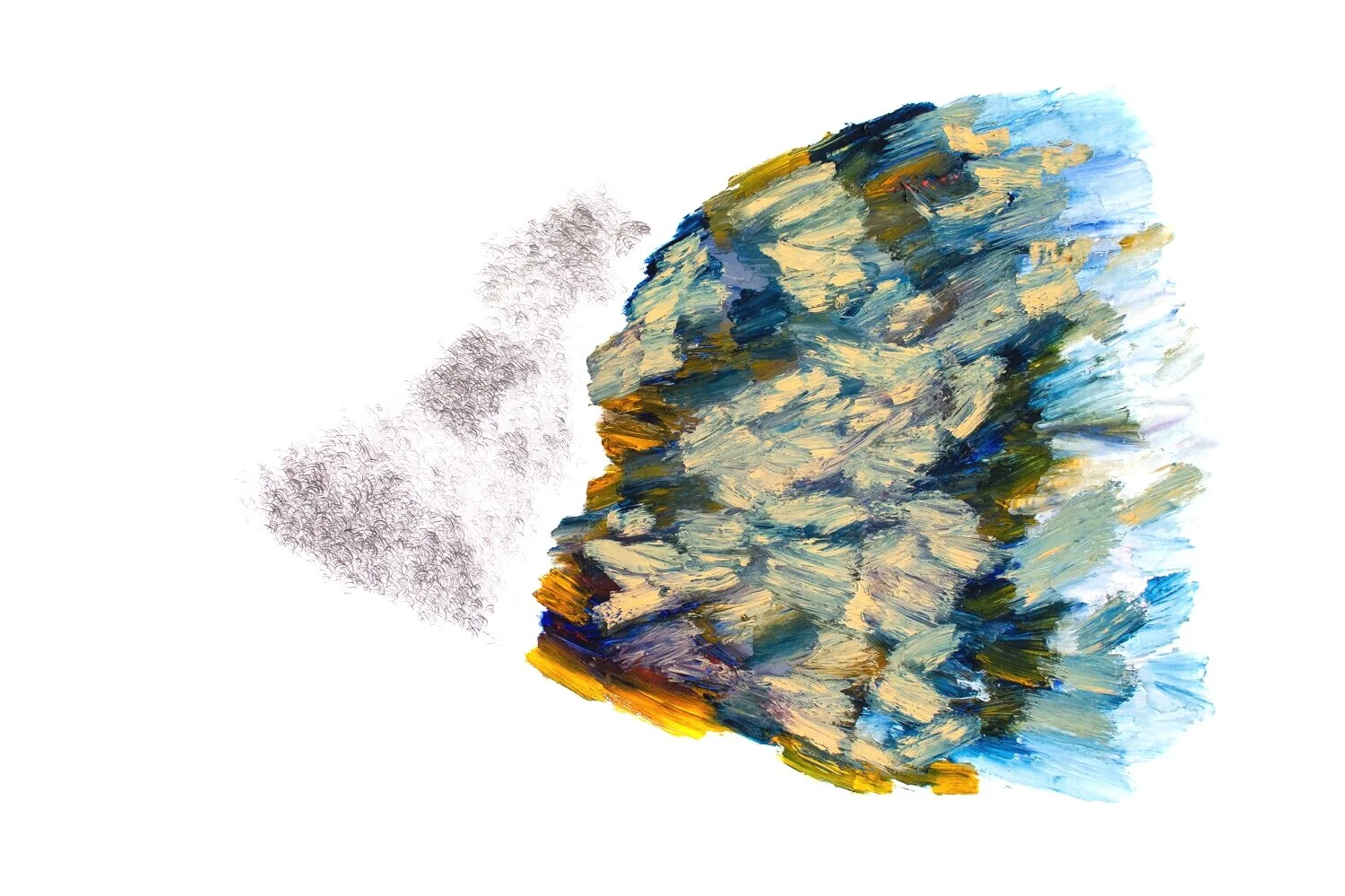  After After Turner series, #121  Graphite and oil bar on paper  56x76cm 