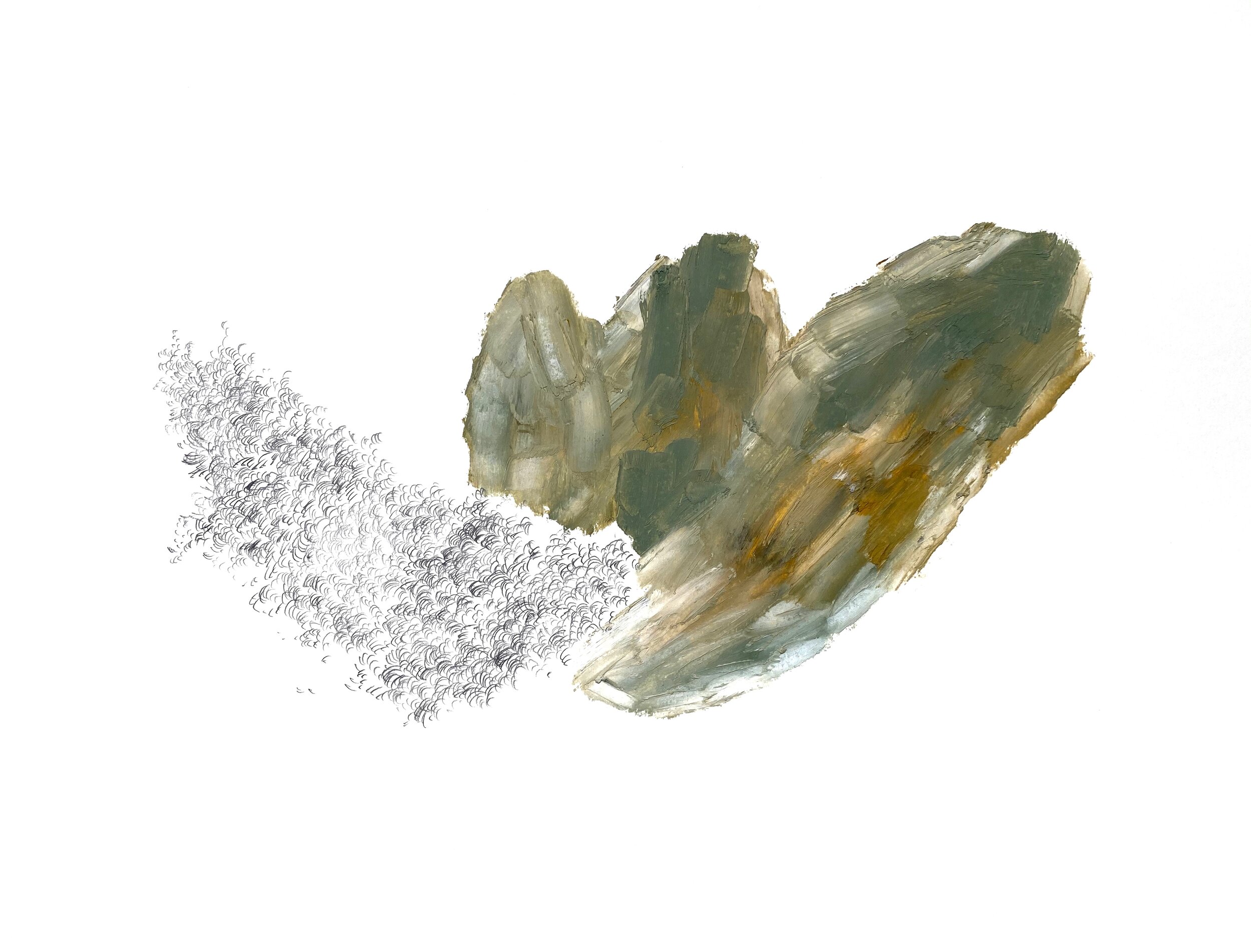  After After Turner, #150  Graphite and oil on paper  42x59cm  SOLD 