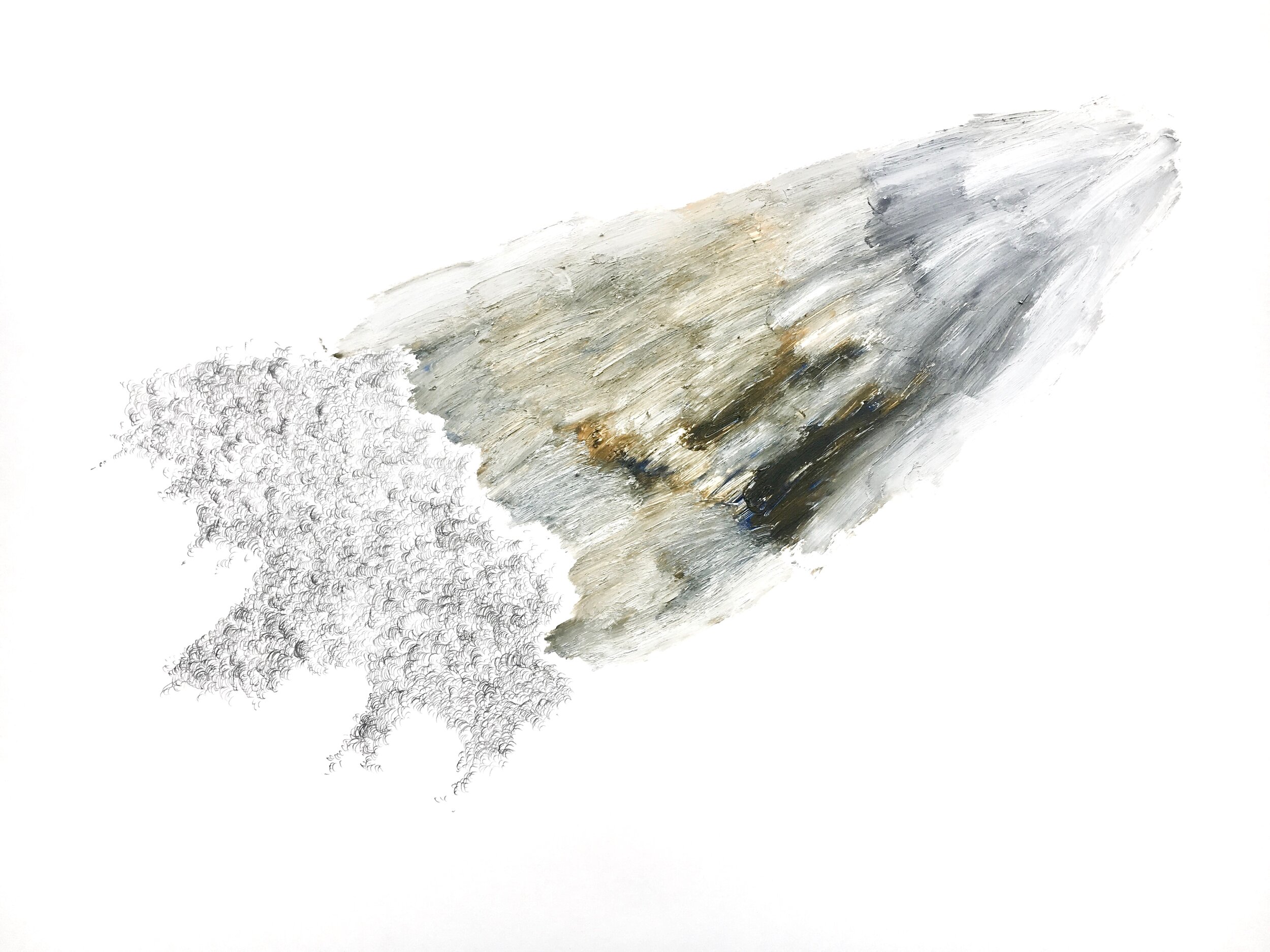  After After Turner series #50, 2018    Graphite and oil on paper    59,4x84,1cm 