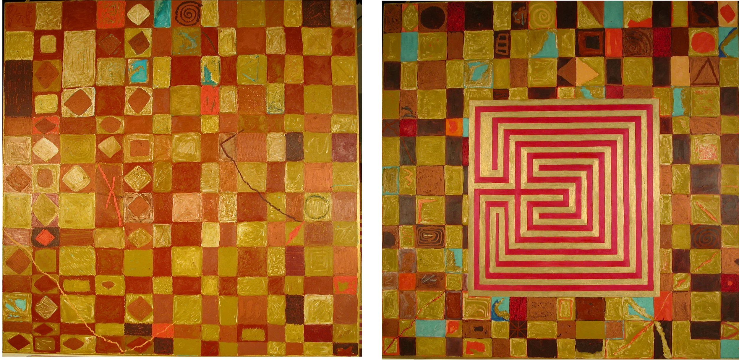 Labyrithine DanceDyptich - Each Panel 5'X5'5' X10'2010 