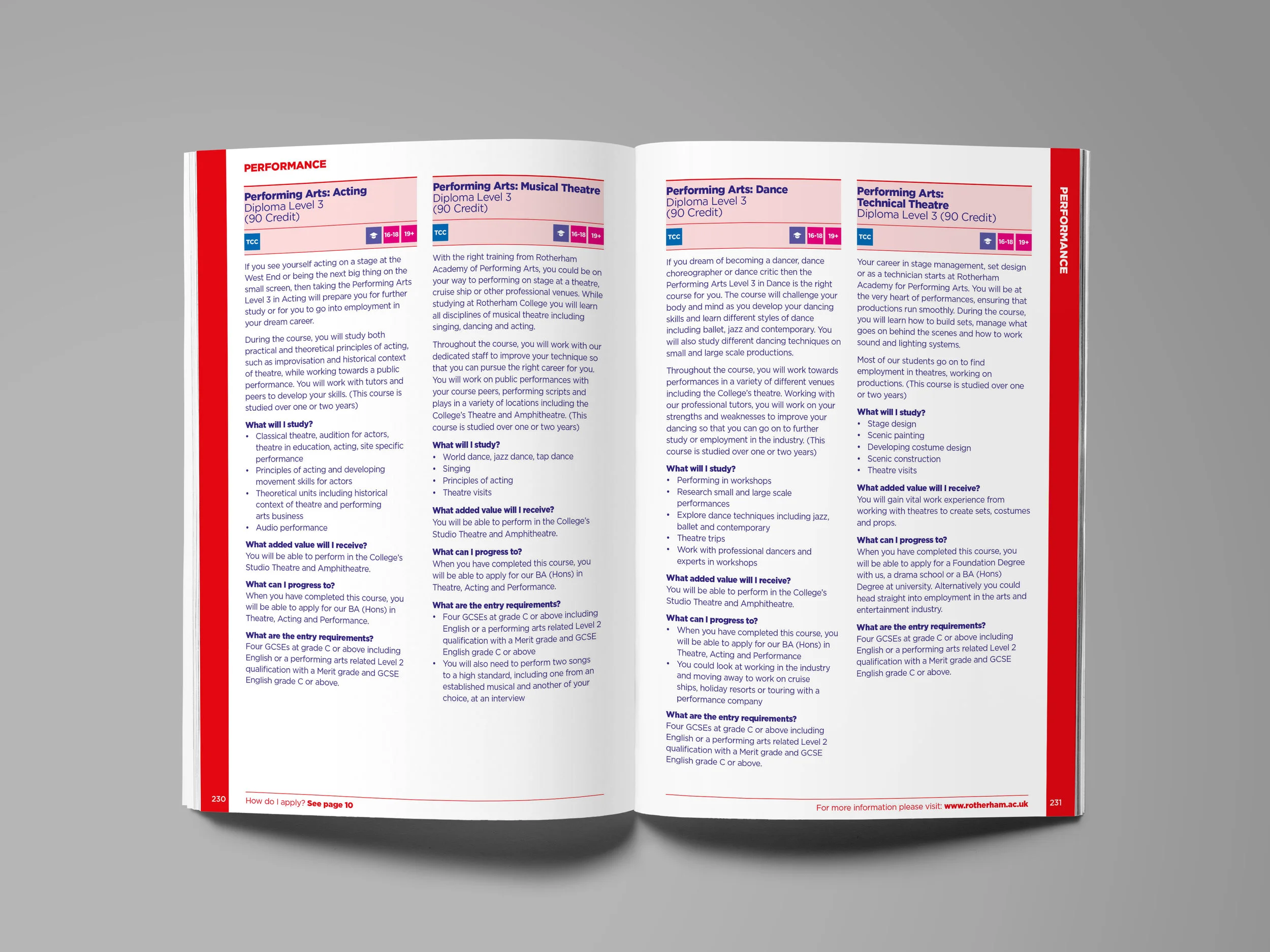 College Course Guide Design - Publication Design - Graphic Design Sheffield