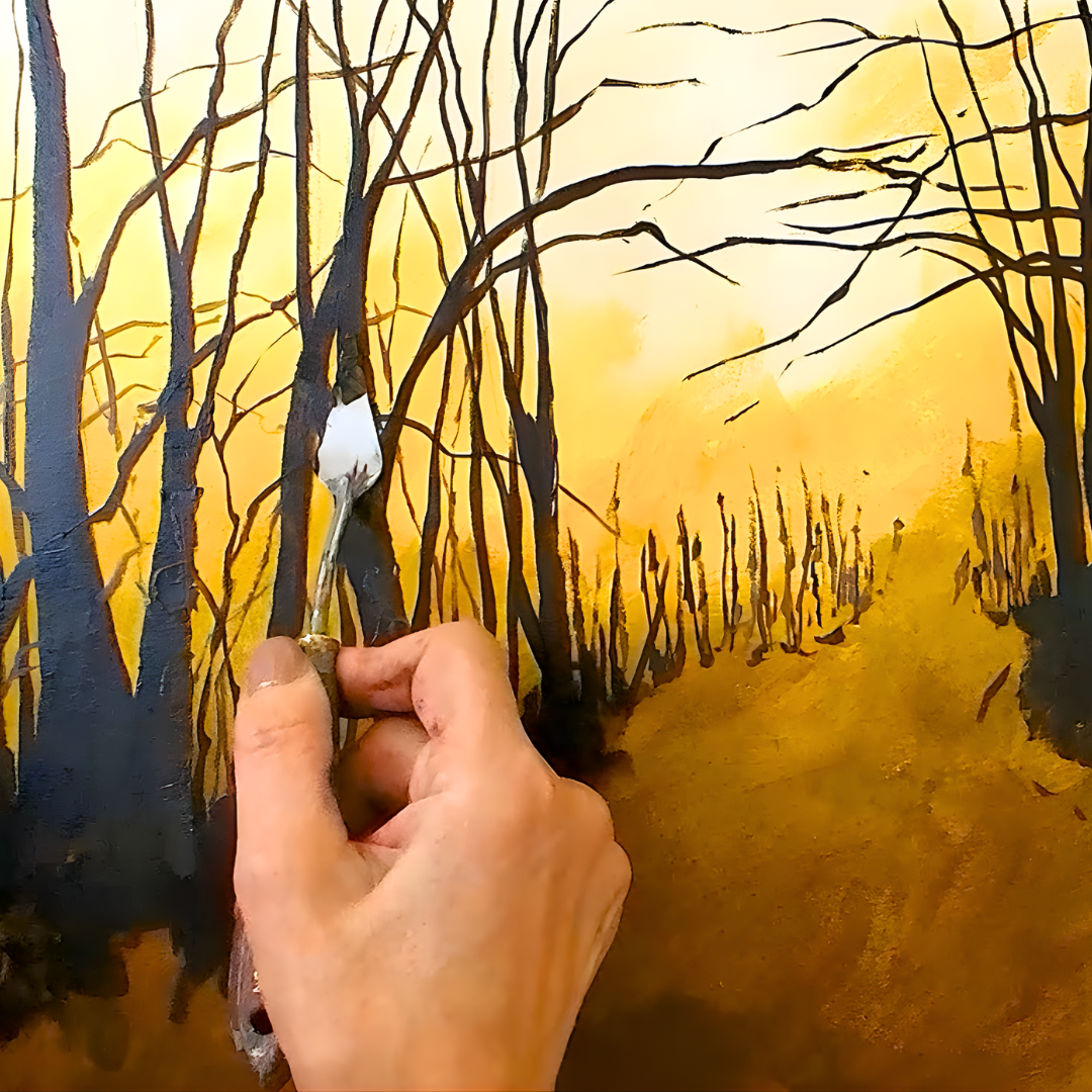 Painting Autumn Trees & Riders in Acrylics | 7 Step Online Course