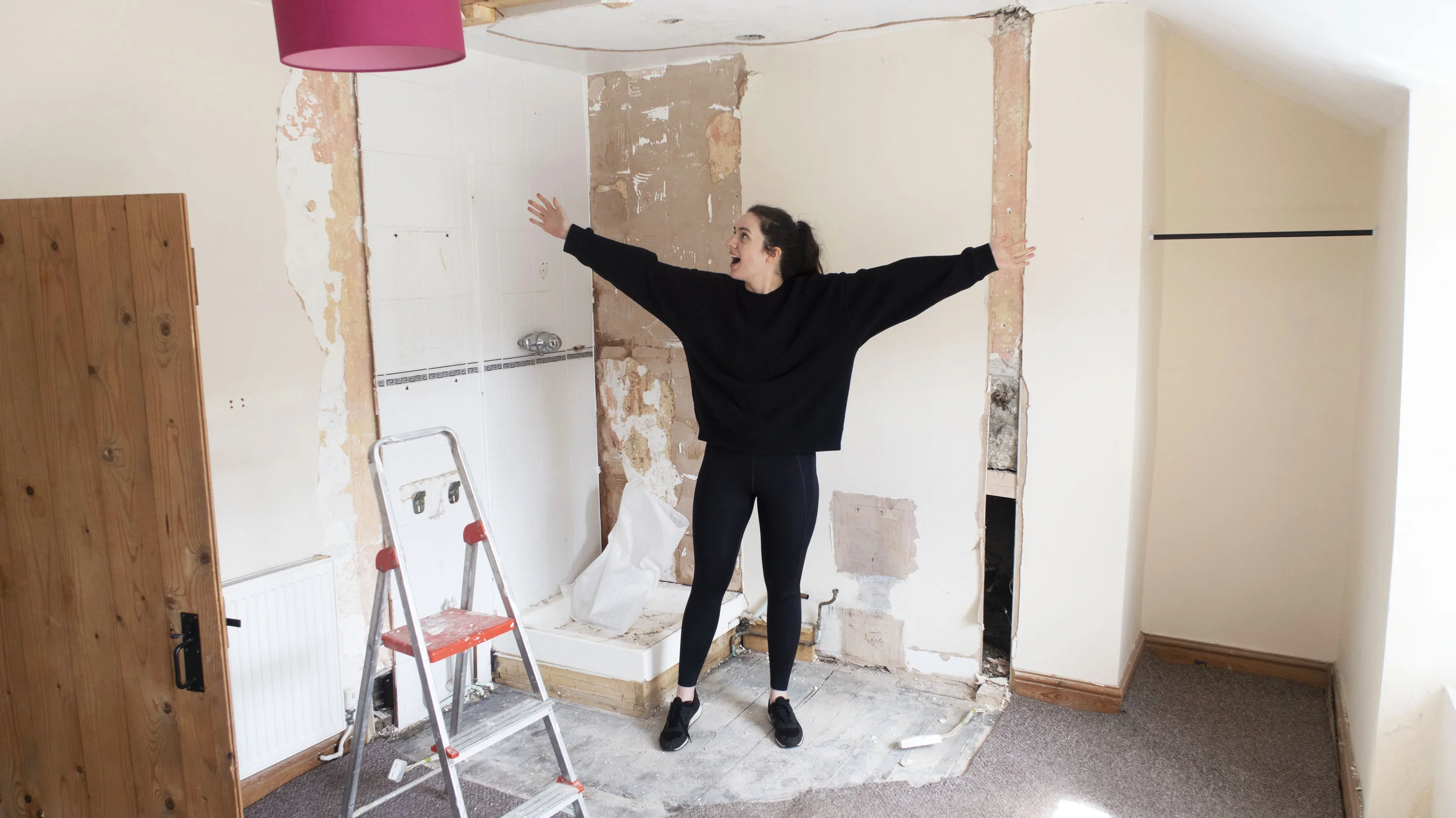 Midway through the en-suite removal (stay tuned for a master bedroom update)