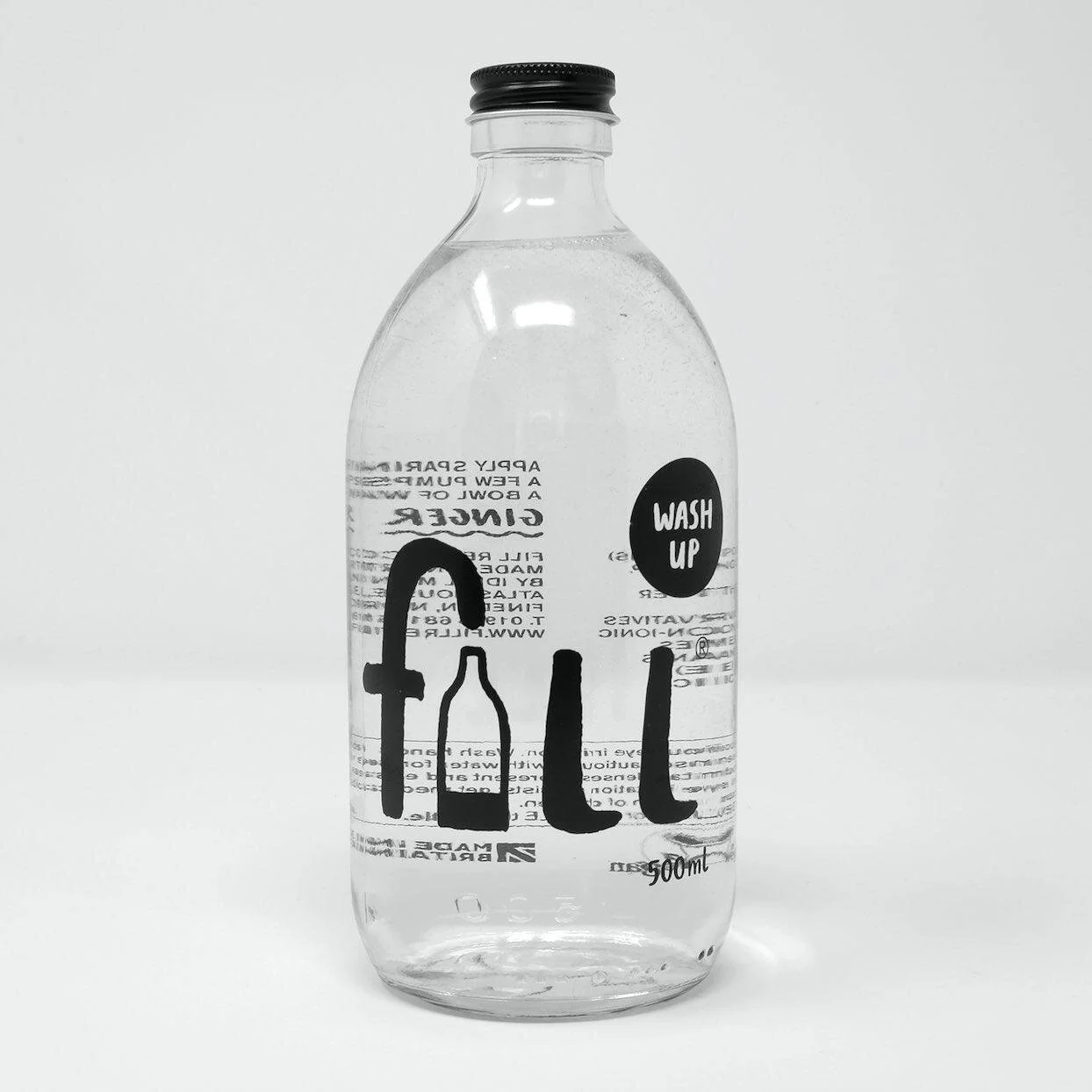 Zero waste refillable washing up bottle