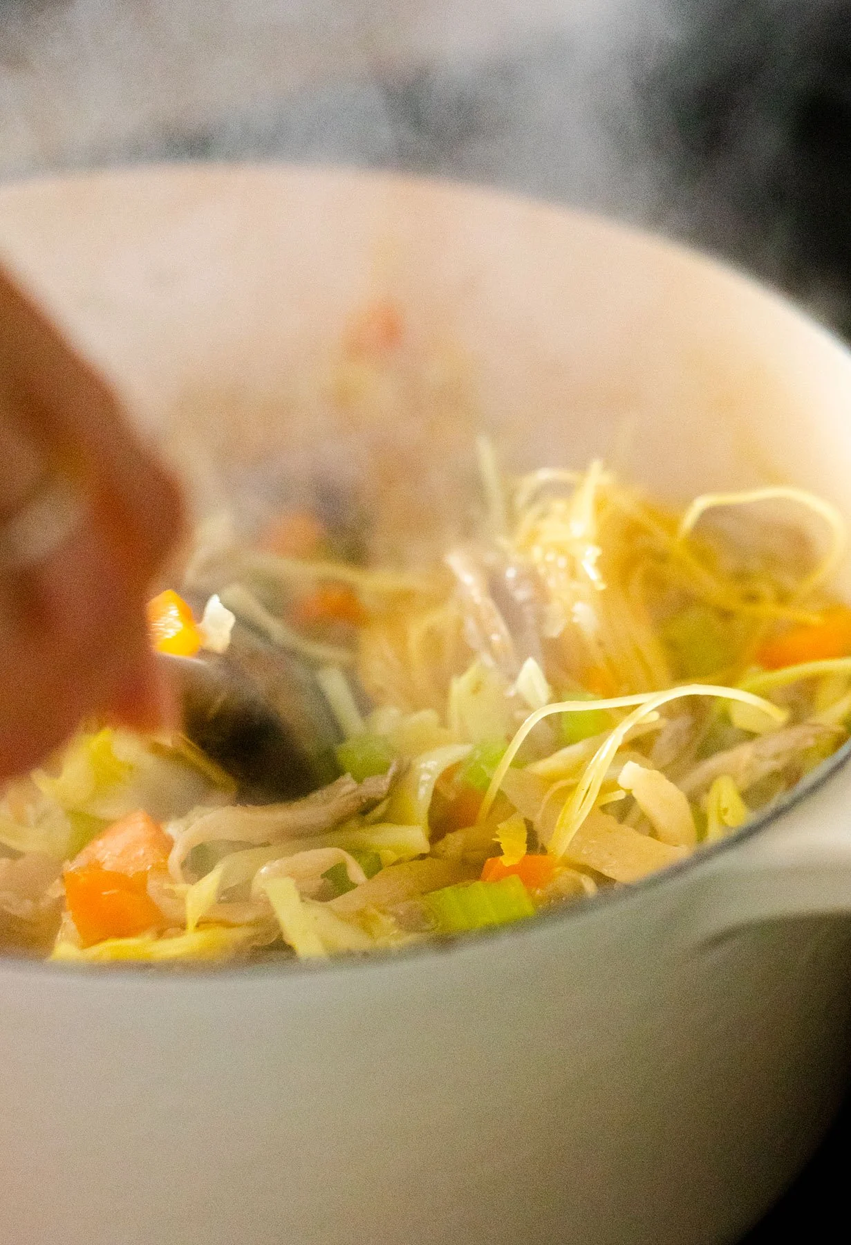 Mushroom "Chicken" soup cooking