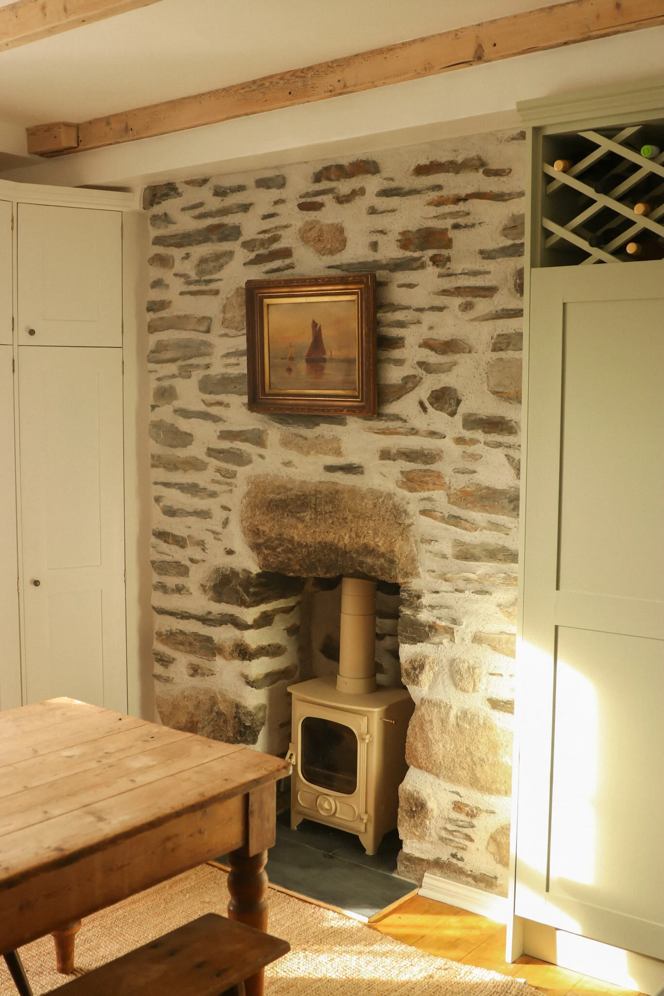 Country farmhouse kitchen logburner