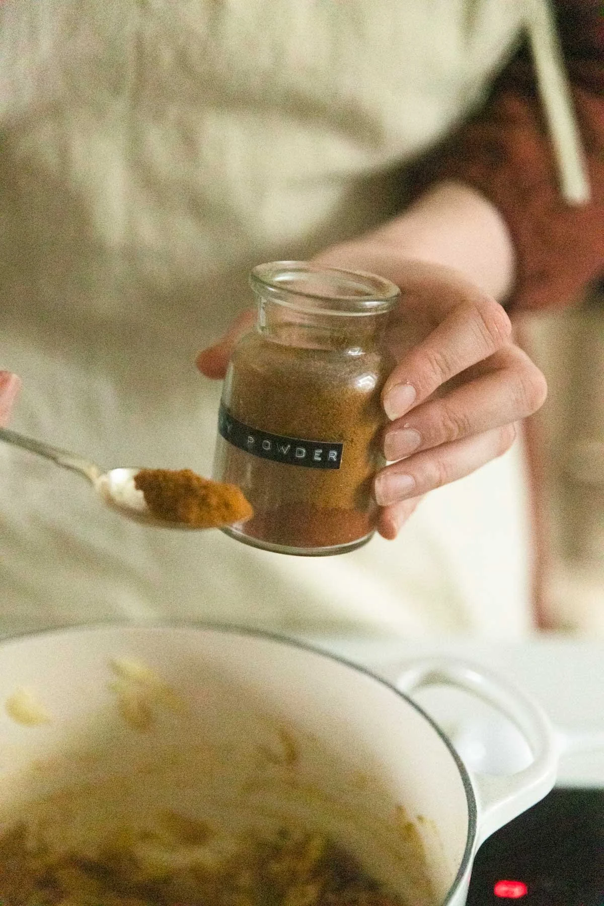 curry powder in roasted carrot and parsnip soup