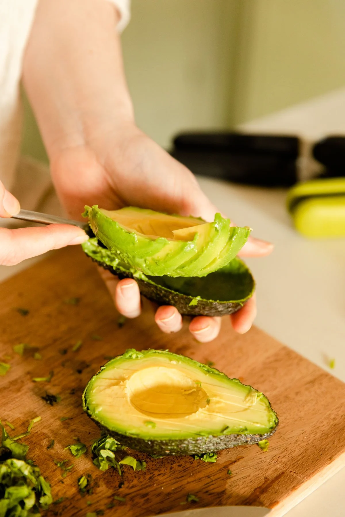 slicing avocado slicing avocado
