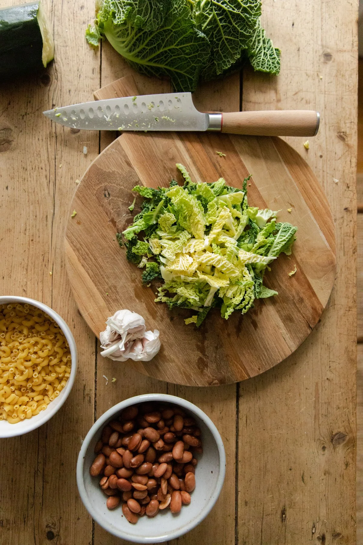 Ingredients for vegan minestrone soup