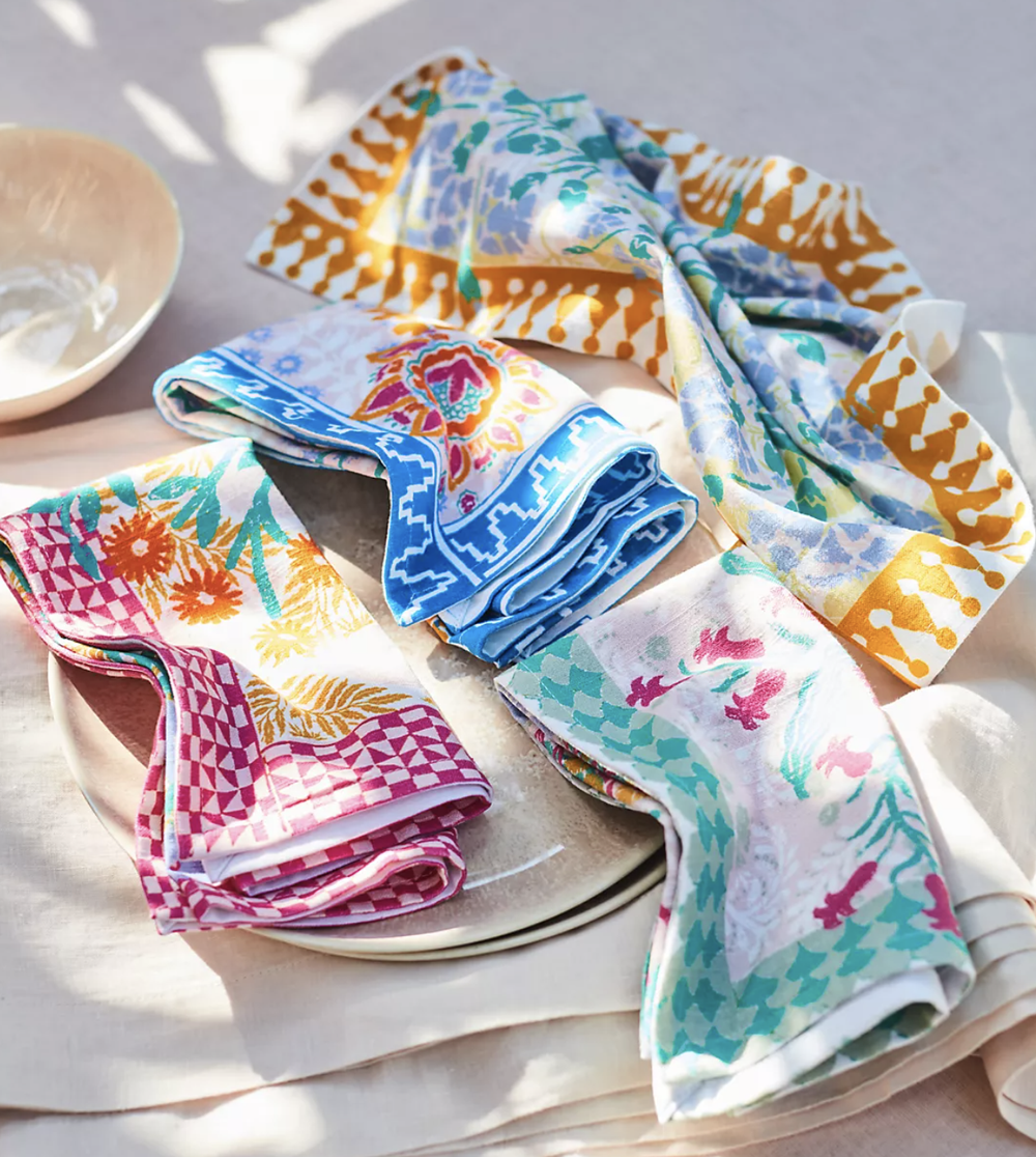 Vibrant Summer Playful Patterned Cloth Napkins