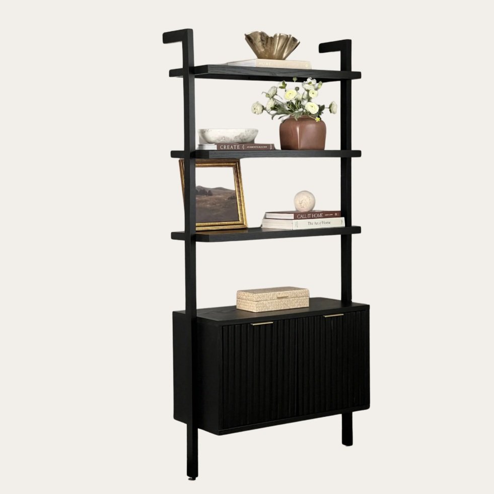Black Stained Wood Small Space Storage Unit