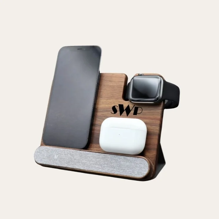 Walnut Mag Safe Charging Station - Customizable for gifting
