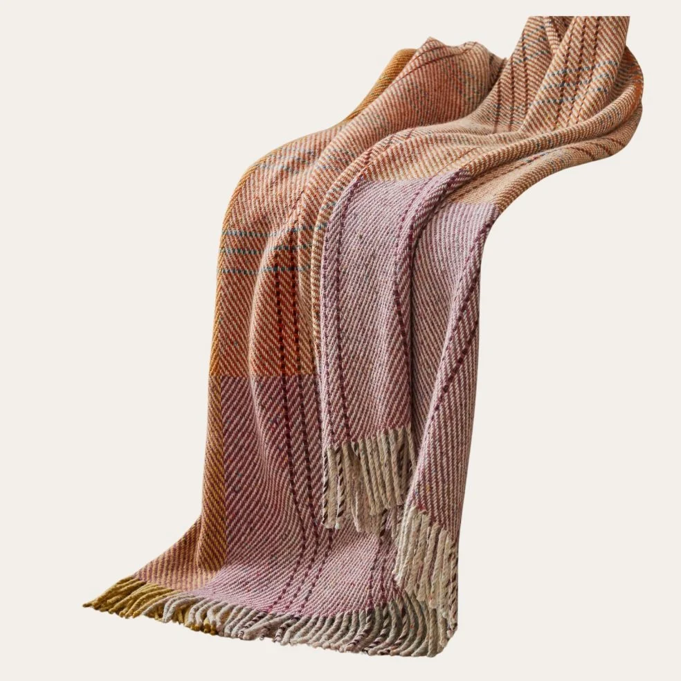 Cozy Pink and Orange Throw Blanket for Gift For Mom