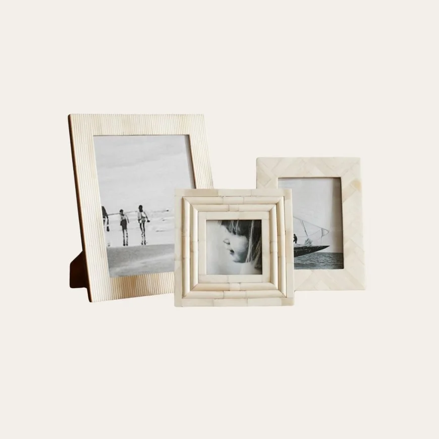 Bone Inlay Frames, Cream, For Gifting