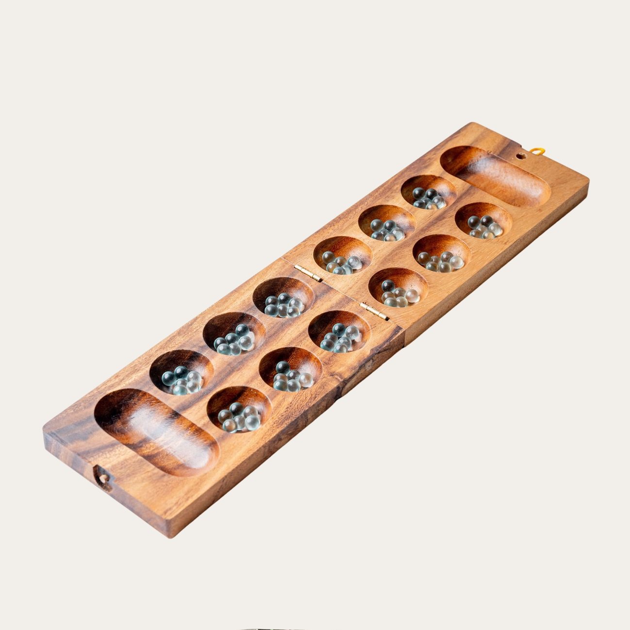 Beautiful Wood and Stone Mancala Set for Gifting