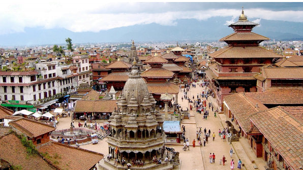 Aerial view of Bhaktapur, Nepal