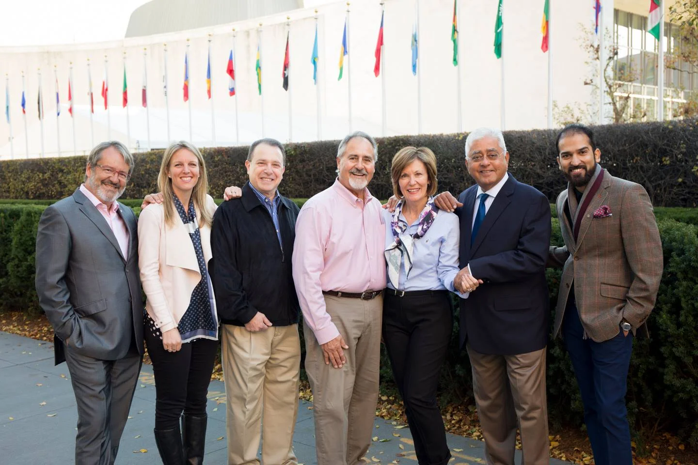 Stephanie Woollard and fellow recipients of the Rotary International Business Award at The United Nations
