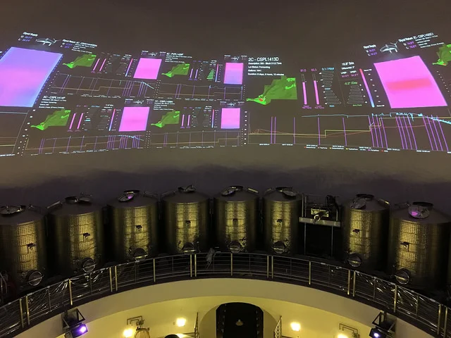 A view of FILCS, the Palmaz Vineyards Fermentation Intelligence Logic Control System. Photo by Larissa Zimberoff