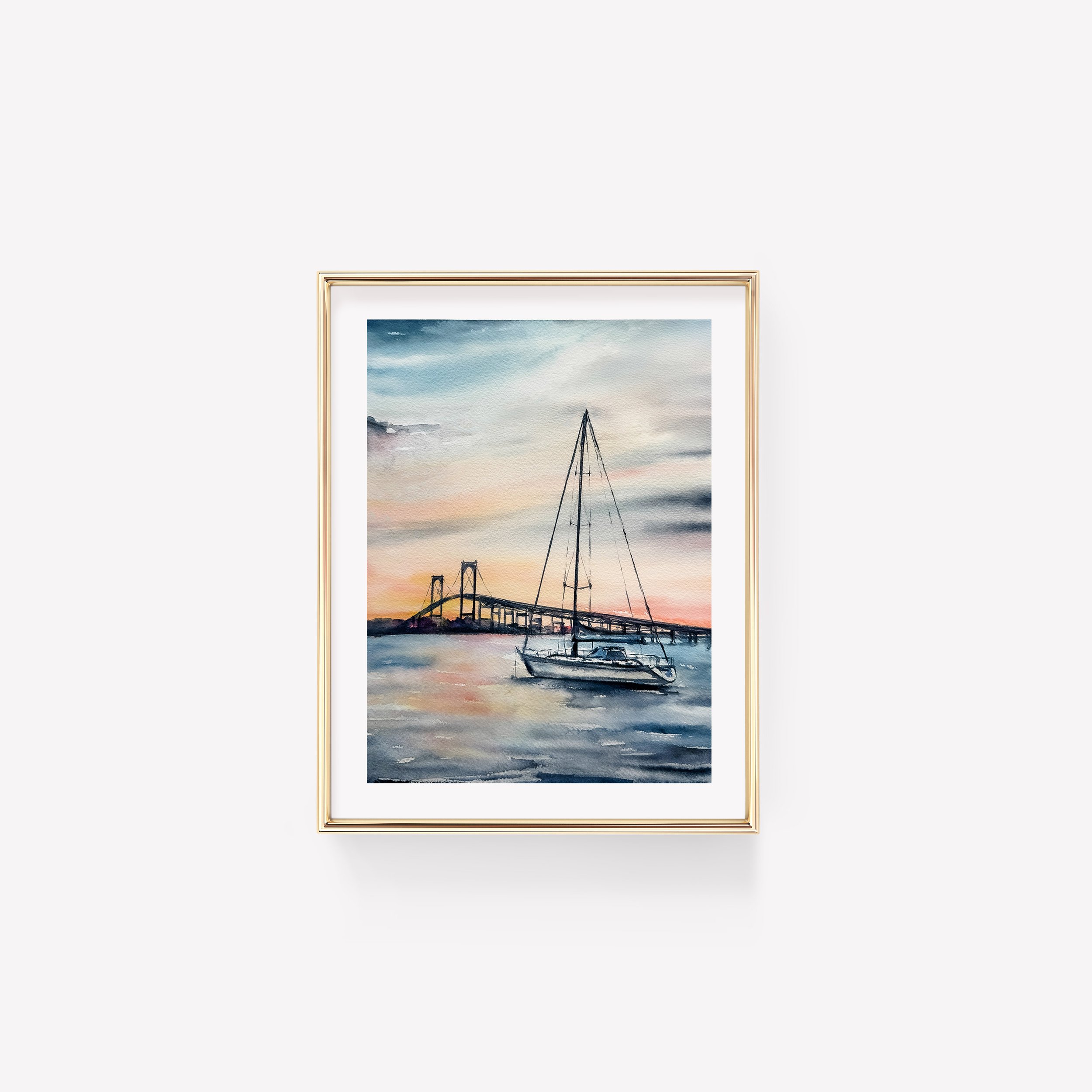 framed newport bridge sunset.jpg